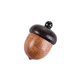 Wooden Acorn Shaped Box Capsules Organizer, Portable Travel Pill Case DIY Keychain Car Hanging Accessories