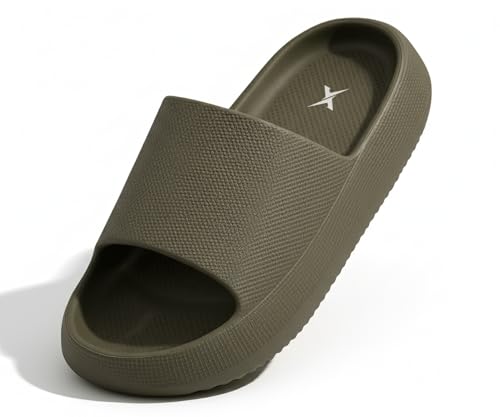 Image of Kraasa Cloudfoam Pillow Slippers for Men Non Slip Quick Drying Shower Slides Bathroom Sandals | Ultra Cushion | Thick Sole