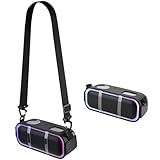 TXEsign Travel Carrying Case for Doss SoundBox Pro Speaker, PU Carrying Cover Sleeve with Adjustable Shoulder Strap