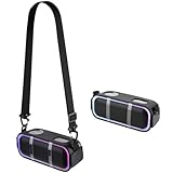 TXEsign Travel Carrying Case for Doss SoundBox Pro Bluetooth Speaker PU Carrying Cover Sleeve with Adjustable Shoulder Strap