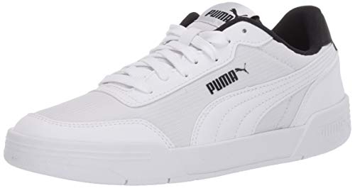 PUMA unisex-adult Caracal Sneaker, Puma White-puma White-puma Black, 8 Women/6.5 Men