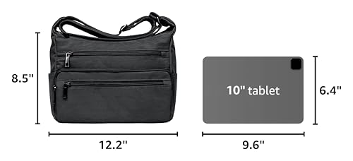 Image of VOLGANIK ROCK RFID Purses for Women Fabric Nylon Multi Pocket Crossbody Bag Ladies Travel Handbag