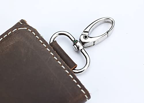 Mens Genuine Leather Car Key Wallet (Brown)4