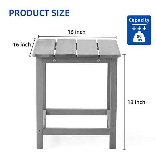 Mederra Outdoor Indoor Adirondack Side Table, Cedar Wood Patio End Table, Rectangular Coffee Table For Garden, Lawn, Pool, Porch, Backyard #TOP2