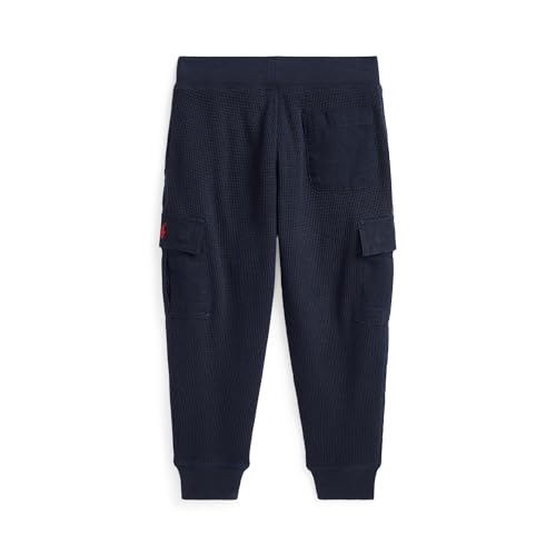 POLO RALPH LAUREN Boy's Waffle-Knit Cotton Cargo Jogger Pants (Toddler/Little Kid) Rl Navy 7 Little Kid2