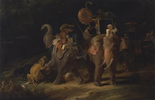 Peinture Décorative toile Chasse au tigre art célèbre 60x90