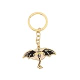 SONGCHANGJEWELRY Black Dragon Keychain Inspired by Fourth Wing – Fantasy Book Accessory with Gold Finish – Gothic Silhouette Pendant for Fans & Collectors