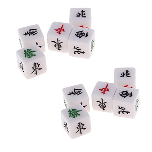 Juego de dados Mahjong 10 piezas para casino miniatura 4