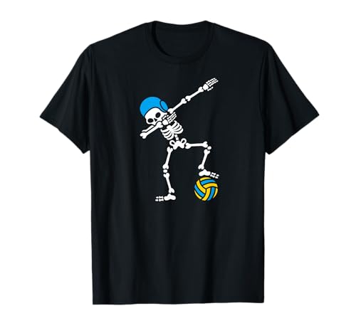 Divertente Dab Dabbing Scheletro Pallanuoto Halloween Nuoto Team Maglietta