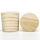 Weysat 2 Pcs Wine Barrel Cork Plug Stopper 2 Inch Whiskey Barrel Bung Hole Plug Oak Wood for Whiskey Beer Bottle Crafts