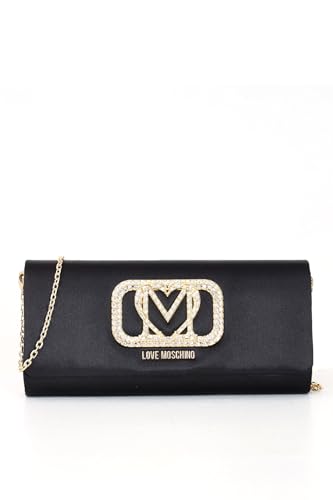 Sac bandoulière Love Moschino noir en tissu satiné JC4296 pour femme moderne