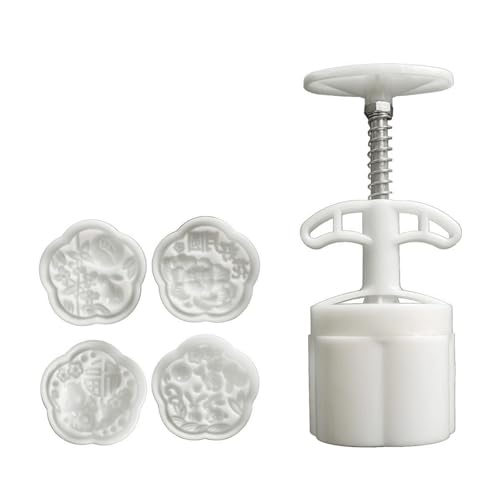 HapGlan 3D Flower Pattern Dessert Molds MidAutumn Festival Dessert Maker Cookie Stamp Hand Pressure Dessert Baking Tool