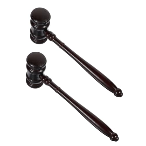 BATHVEVE 2 Martillos de Madera Maciza para Subasta, Mazos Compactos y Portátiles Diseño Tradicional para Jueces y Abogados en Eventos y Cosplay