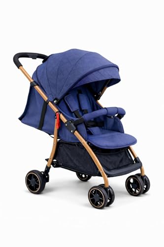 Leonardo Baby Passeggino Leggero Pieghevole 0-36 Mesi – Chiusura a Una Mano, Schienale Reclinabile, Cintura 5 Punti, Barra Removibile, Cappottina Imbottita, Compatto da Viaggio fino a 20 kg – 4 Co