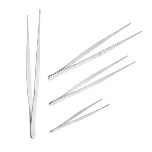 Abaodam Professional Tweezers for Gardening 4pcs Stainless Steel Planting Tool Set Portable