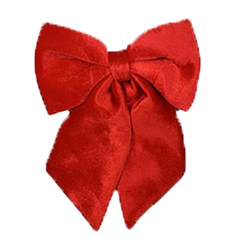 Fiocco Rosso in Velluto cm 34 Decorazione Natalizia Puntale Albero di Natale addobbi per casa Negozio ristoranti Hotel