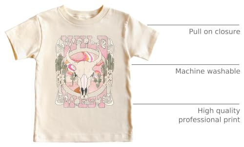 Image of Olive Loves Apple Wild West Shirt for Toddlers and Girls Pink Desert Cowgirl Western Graphic Tee