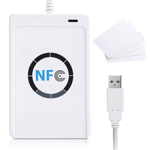 NFC Lesegerät, NFC RFID Reader Writer Acr122u Lesegerät Schreiber USB Kontaktlos Unterstützt Iso 14443a/B Felica NFC Mit 424 Kbps Geschwindigkeit Für Computer Bis 50 Mm Reichweite