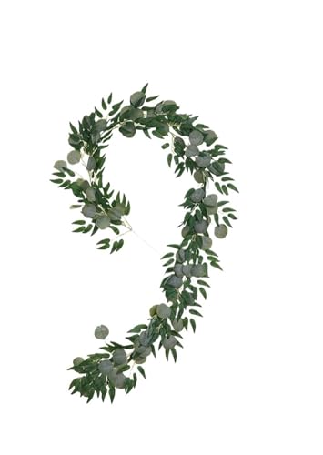 Guirlande de Verdure Artificielle Lot de 2 Couronnes en Feuilles de Saule Vertes - 2