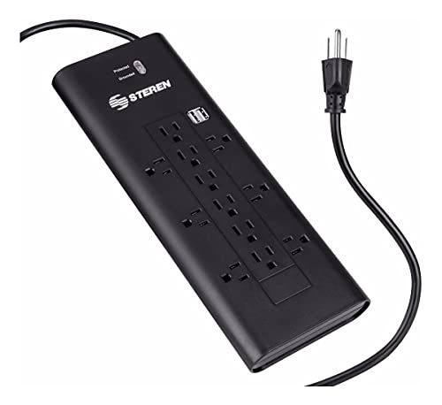 Steren 905-420 Tira de 12 Multi Contactos C/2 USB 2065J