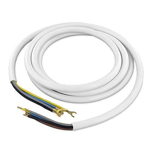 DL-pro Câbl de raccordement cuisinière 3 m - 5 x 2,5 mm² - Câble rond - H05VV-F - Blanc