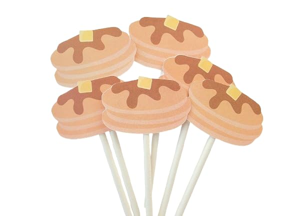 Pancake Birthday & Decorations - Cupcake Toppers & Pajamas Party