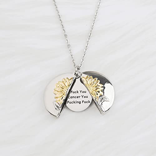 Sunflower Cancer Awareness Necklace - Survivor Gift for Cancer Warrior & Fighter3