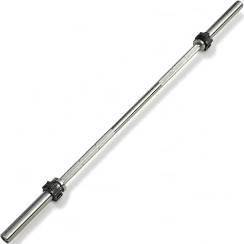 Image of LEEWAY Gym Barbell Rod 6 Feet | 28mm | Solid Steel Chrome Barbells for Plates | Gym Rod with Lock Collars | Weight Lifting Bar for Home Training | Exercise Bar at Home (6 Feet Straight)