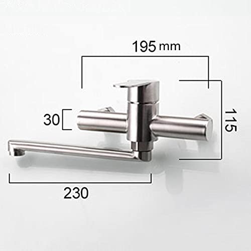 Robinet cuisine mural pivotant en acier inoxydable brossé de haute qualité