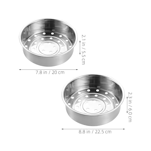 BESTonZON 2個ステンレス蒸し器バスケット 多機能蒸しトレイ ご家用炊飯器 鍋対応 野菜や肉の均一蒸し調理に 栄養保持と耐久性を兼ね備えたキ