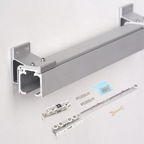 Kit de rail pour porte coulissante avec mécanisme de fermeture en douceur pour porte commerciale