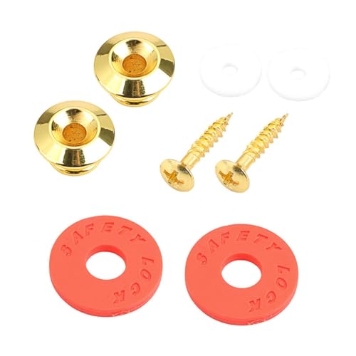 predolo ギターストラップボタン 釘を固定する部品 エレキギターの練習に簡単取り付け なめらかで滑りにくいストラップロック エンドピン, ゴールドレッド