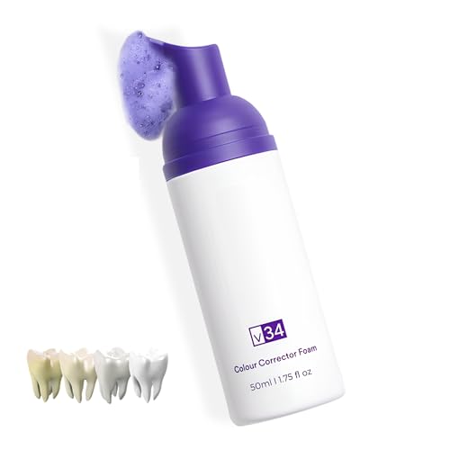 Image of Teeth Whitening Foam with Purple Color Correcting Technology - 50ml Gentle Formula for Daily Use, Stain Removal, Mint Flavor, Safe for Sensitive Teeth, Enamel-Friendly Whitening