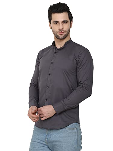 Image of Men's Solid Regular Fit Casual Shirt for Men Formal Shirts for Office College Boys Men Full Sleeves Work Wear