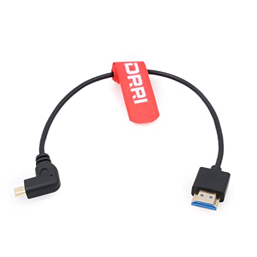 DRRI High Speed 8K Left Angle Micro HDMI to HDMI 2.1 Cable for Sony F55 a7S A7S3 A74 BMPCC4k Crane3s Camera to Atomos Ninja V