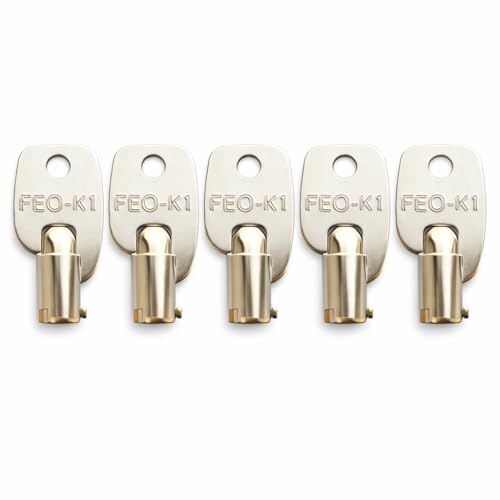 FEO-K1 Elevator Fire Service Key 5 Pack Recall Reset Function 90 Clockwise Rotation Compatible with for Elevators Installed to ASME 2007 Standards
