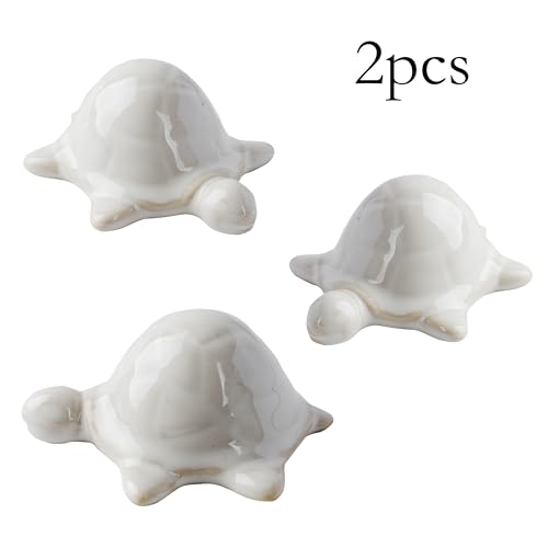 Image of ZUNON Toilet Bolt Caps, Decorative Toilet Bolt Covers, Ceramic Cute Frog Covers Toilet Bolts Bathroom Decor Easy Installation Set of 2 (White Turtle 2pcs)