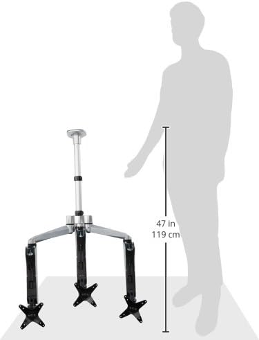 Miniatura 2 de Cotytech Brazo de resorte de montaje de escritorio para monitor triple con base de ojal (DM-C3SA5-G)