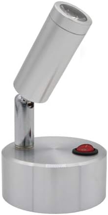 3W LED Adjustable Picture Light Battery-Powered Lamp On/Off Button Cabinet White-Finish Warm White