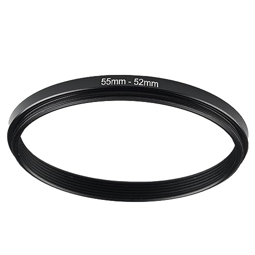 Image of 55mm to 52mm Step Up Ring Filter Adapter Black Metal Step up Adapter Rings Compatible with All Brand UV CPL ND Camera Lens Filter Step Down Ring (55mm-52mm)