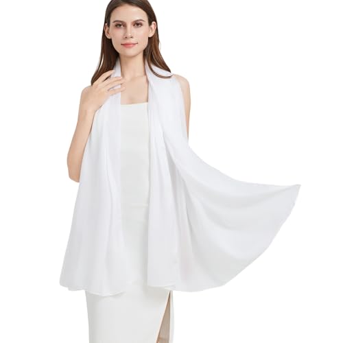 Nonakgado mulberry silk scarf-ladies spring fall summer white long real silk neck scarf hijab travel beach shawl for women(CJ-White)