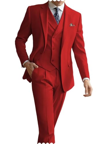 Mens Suits Regular Fit 3 Piece Suit for Men Wedding Prom Business Formal Suit