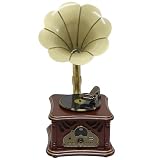 Retro Gramophone Record Player, Hi-Fi, Handcrafted by Pure Oak for Music Player,Decorative Phonograph with Aux-in/USB, /Home Decoration/Vintage Collection/Gift (Brown)