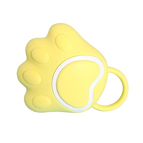 Dog Cat Bath Brush Comb Silicone Rubber, Dog Grooming Brush, Hair Fur Grooming Cleaning Brush Soft Shampoo Dispenser for Dogs and Cats Shower Grooming(yellow paw shape)