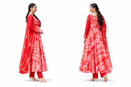 Image of KD Women's Anarkali Floral Printed Kurta Pent Set with Dupatta Anarkali Kurta for Women | Kurta Set | Ethnic Set | Dupatta Set
