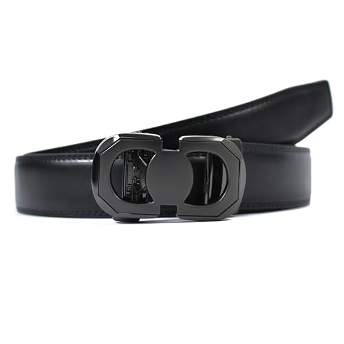 Image of WildHorn Men's Leather Belt Gift Set | Genuine Leather belt Strap with 2 Interchangeable Buckles | Formal & Casual Wear Adjustable Belt | Automatic lock leather belt for men