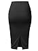 SSOULM Women's Work Office Stretchy Fitted Midi Pencil Skirt with Black Slit and Plus SizeBLACK 2X