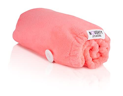 Noughty 97% Natural Microfiber Hair Towel Quickly Absorbs Moisture Quick-dry Wrap, Reduces Breakage Combats Frizz Pink - Image 4