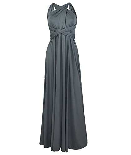 Image of Sexyshine Women's Backless Gown Dress Convertible Multi-Way Wrap Halter Cocktail Dress Bandage Bridesmaid Long Dresses