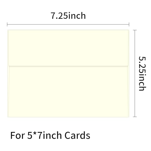 Sobres A7 para tarjetas e invitaciones de bodas color crema de 5x7 pulgadas en pack de 100 2